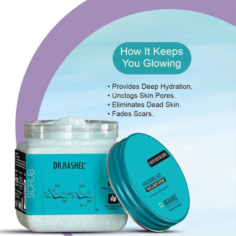 Dr. Rashel Hyaluronic Acid Scrub.